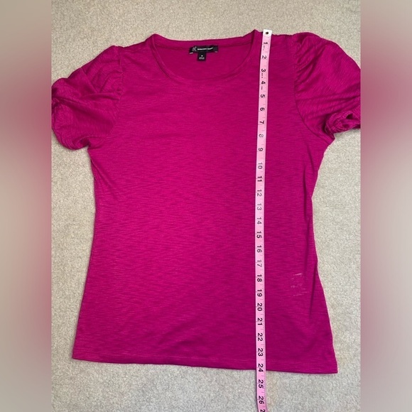 INC International Concepts Top Blouse Women Pink Puff Sleeve Size Medium - Picture 5 of 10